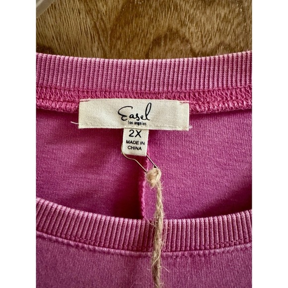 NEW Easel Mineral Wash Pink Cheetah T-shirt Shift Dress Pockets 2X New With Tags - Picture 4 of 13
